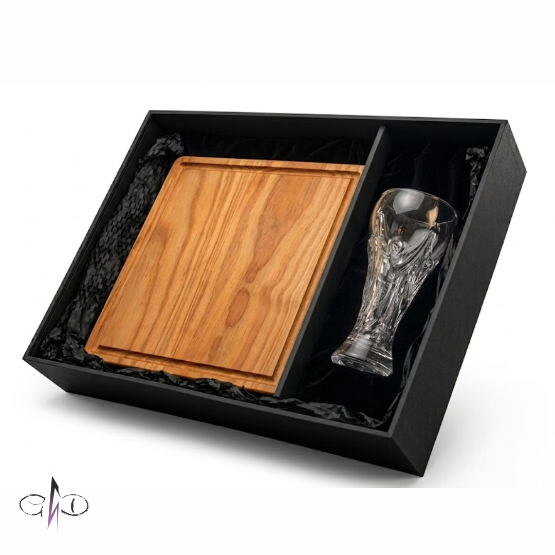 COMBO - Tabla Eucalipto y Vaso estilo Mundial