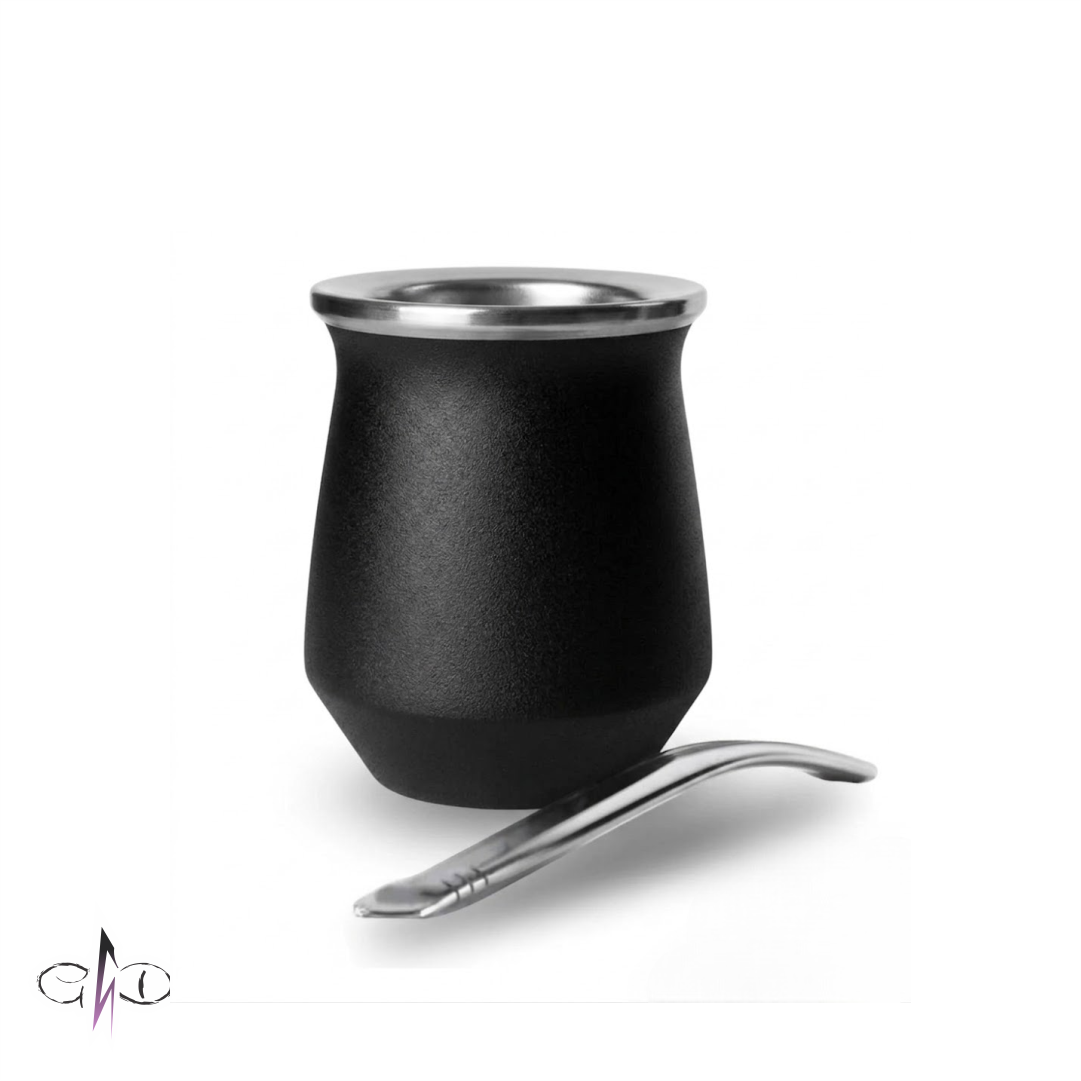 Mate De Acero Inoxidable Premium- 350ml (Con Bombilla)