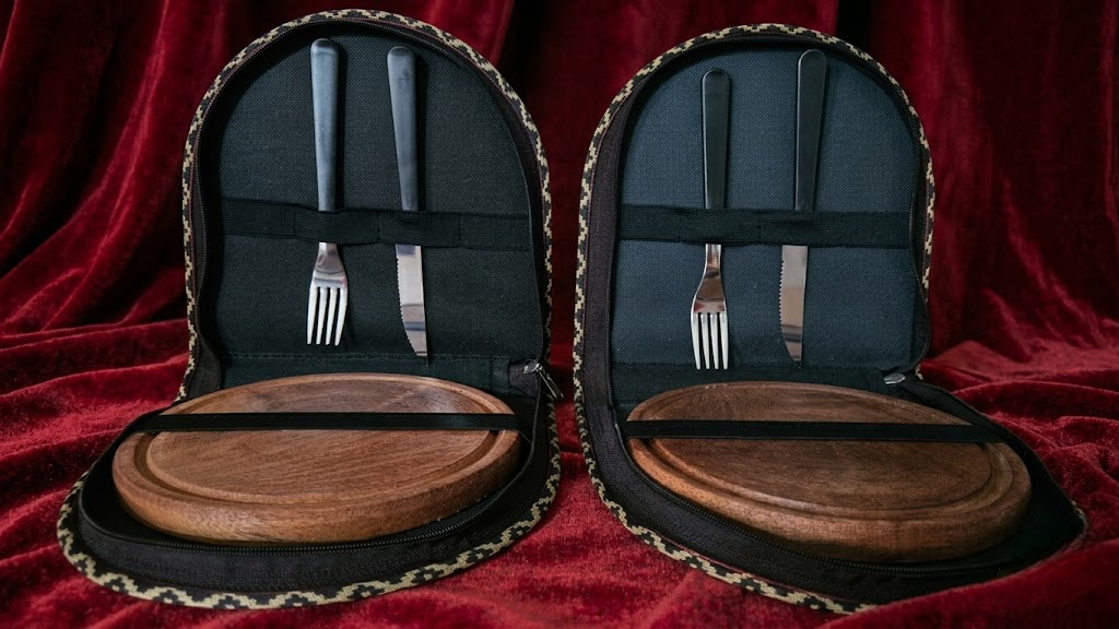 SET - Tablas Premium Con Estuche De Cuero Y Cubiertos
