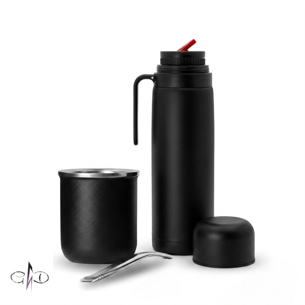 SET - Termo de 1 Litro y Mate Con Bombilla de 350 ml